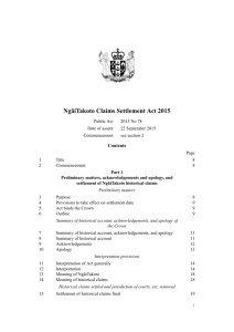 NgāiTakoto Claims Settlement Act 2015
