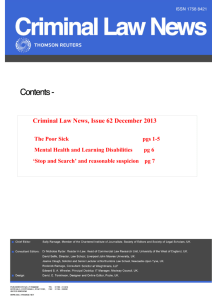 Criminal Law News, Issue 62 December 2013