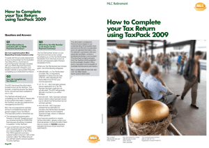 How to Complete your Tax Return using TaxPack 2009