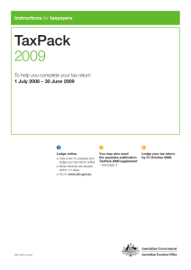TaxPack 2009 supplement