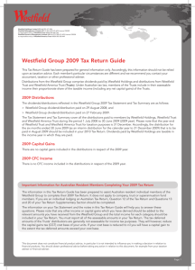 Westfield Group 2009 Tax Return Guide
