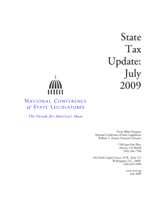 State Tax Update: July 2009 - National Conference of State