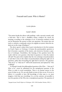 Foucault and Lacan: Who is Master?