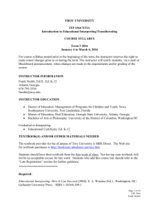 Troy University eCampus Syllabus