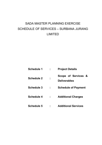 sada master planning exercise schedule of services – surbana