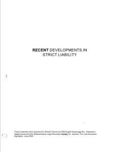 recent developments in strict liability