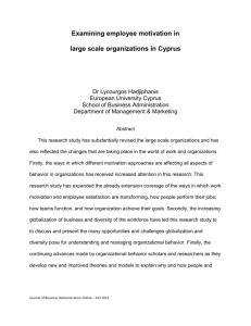 Examining employee motivation in large scale organizations in Cyprus