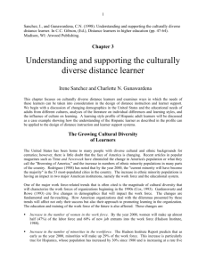 Understanding and supporting the culturally diverse distance learner