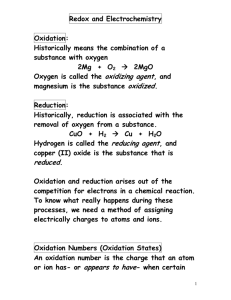 Redox and Electrochemistry