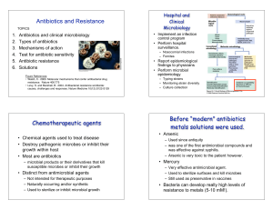Antibiotics and Resistance Chemotherapeutic agents Before