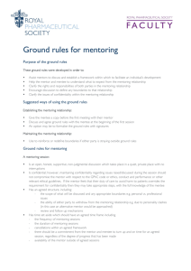 Ground rules for mentoring