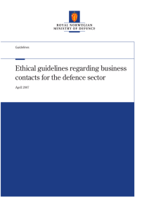 Ethical guidelines regarding business contacts for the defence sector