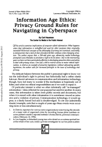 Information Age Ethics: Privacy Ground Rules for Navigating in