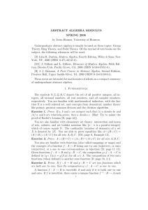 ABSTRACT ALGEBRA MODULUS SPRING 2006 by Jutta Hausen