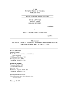 NASAA Amicus Curiae motion and brief filed in the Virginia