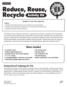 Reduce, Reuse, Recycle - Lakeshore Learning Materials