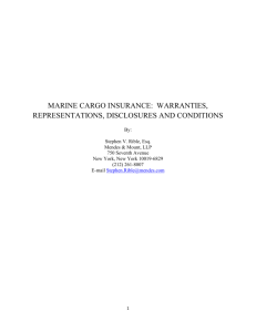 marine cargo insurance: warranties, representations, disclosures