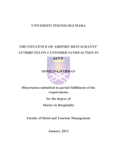 The influence of airport restaurants' attributes on customer