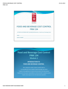 food and beverage cost control frm 134