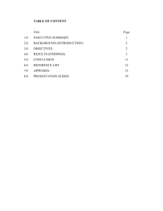 table of content