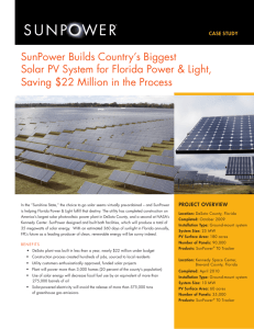 SunPower Builds Country's Biggest Solar PV System for Florida