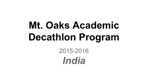 Mt. Oaks Academic Decathlon Program India