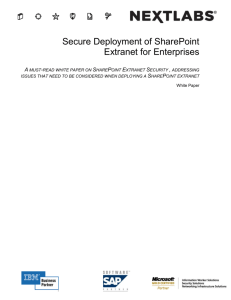SharePoint Extranet Security Secure Deployment of