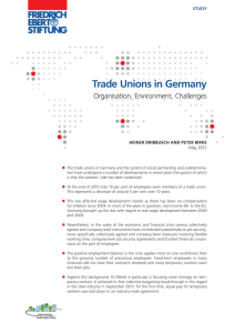Trade unions in Germany : organisation, environment, challenges