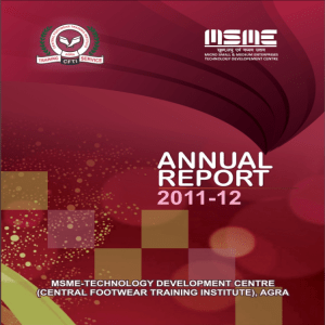 Annual Report 2011-2012 - Central Footwear Training Institute, Agra