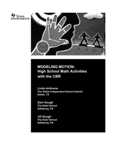 High School Math Activities with the CBR