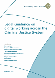 Legal Guidance on digital working across the Criminal Justice System