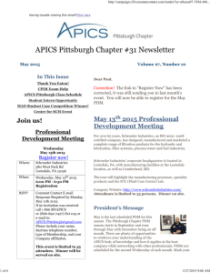 APICS Newsletter May 2015 - APICS