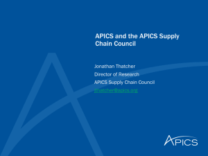APICS and the APICS Supply Chain Council