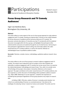 Focus Group Research and TV Comedy Audiences