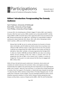 Editors' Introduction: Foregrounding The Comedy