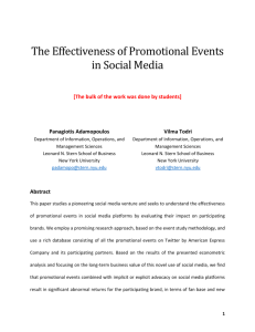 The Effectiveness of Promotional Events in Social Media