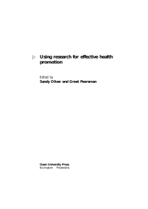Using research for effective health promotion