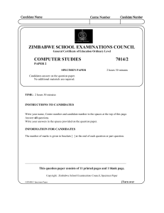 computer studies o-level(specimen paper 2)