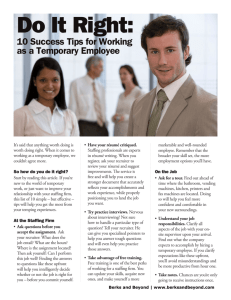 Do It Right: 10 Success Tips for Working as a Temporary Employee