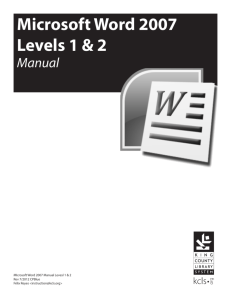 Microsoft Word 2007 Levels 1 & 2