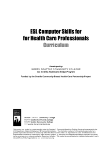 ESL Computer Skills for for Health Care
