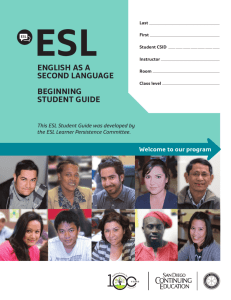 Beginning ESL Student Guide