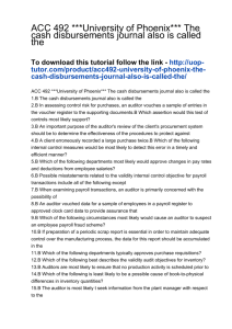 Acc492 University Of Phoenix The Cash Disbursements Journal