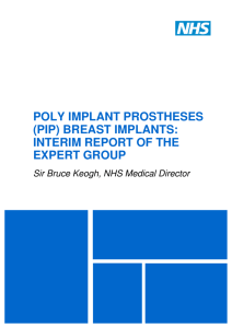 (pip) breast implants: interim report of the expert group