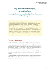 Poly Implant Prothèse (PIP) breast implants