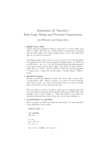 Informatics 2C Tutorial 5 Basic Logic Design and Processor
