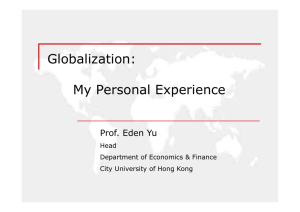 Globalization: My Personal Experience