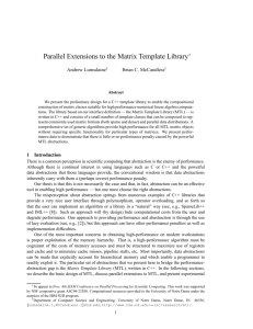 Parallel Extensions to the Matrix Template Library*