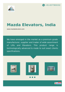 Corporate Brochure - Mazda Elevators, India