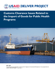 Customs Clearance Issues Related to - DELIVER Project